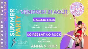 STAGES DE SALSA & SOIRÉE LATINO ROCK – SUMMER PARTY 🌸