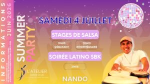 STAGES DE SALSA & SOIRÉE LATINO SBK – SUMMER PARTY 🌸