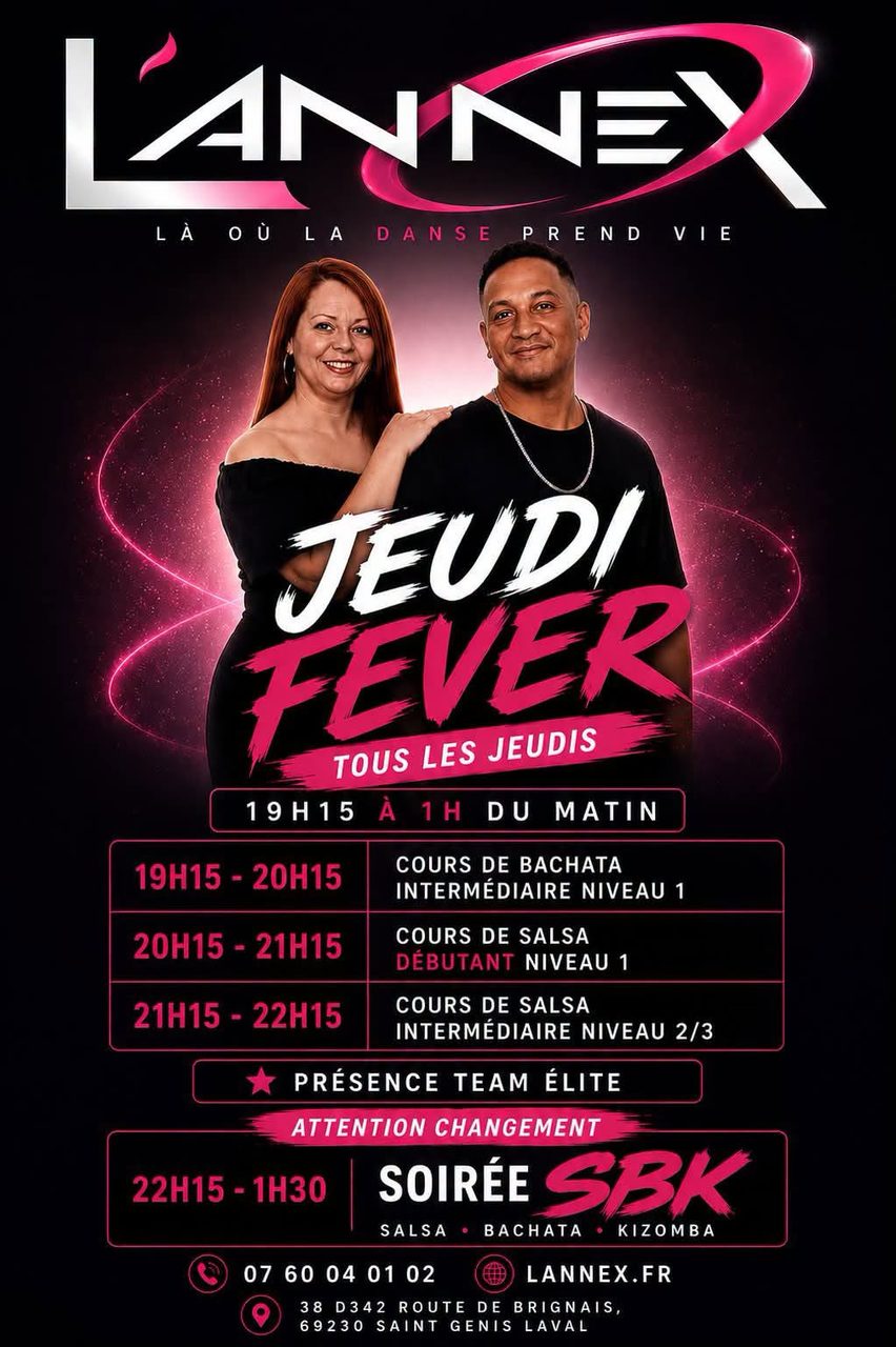 🔷TOUS LES JEUDIS🔷JEUDI FEVER🔷COUR SALSA/ BACHATA🔷