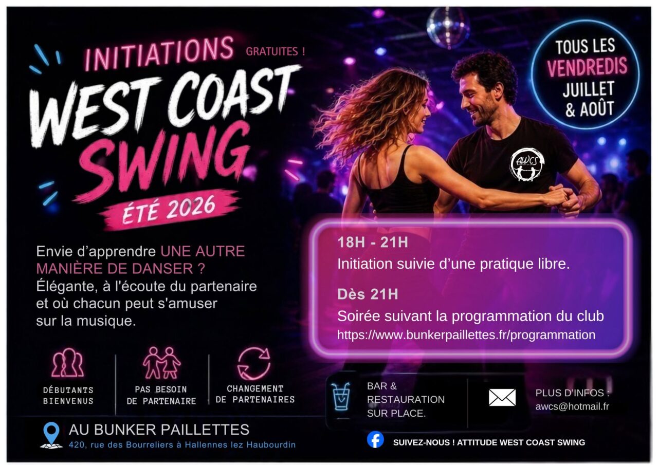 🪩 WEST COAST SWING🪩18 à 21h. GRATUIT