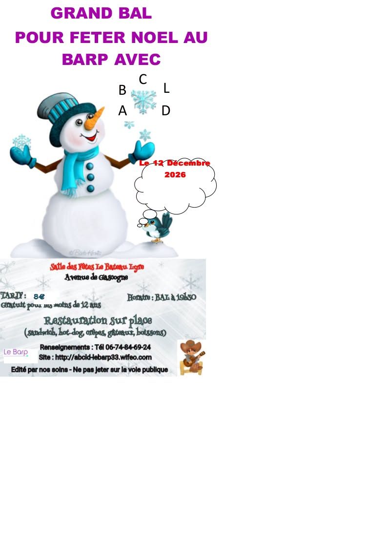 Bal de noel 12 decembre 2026 chez l&rsquo;ABCLD