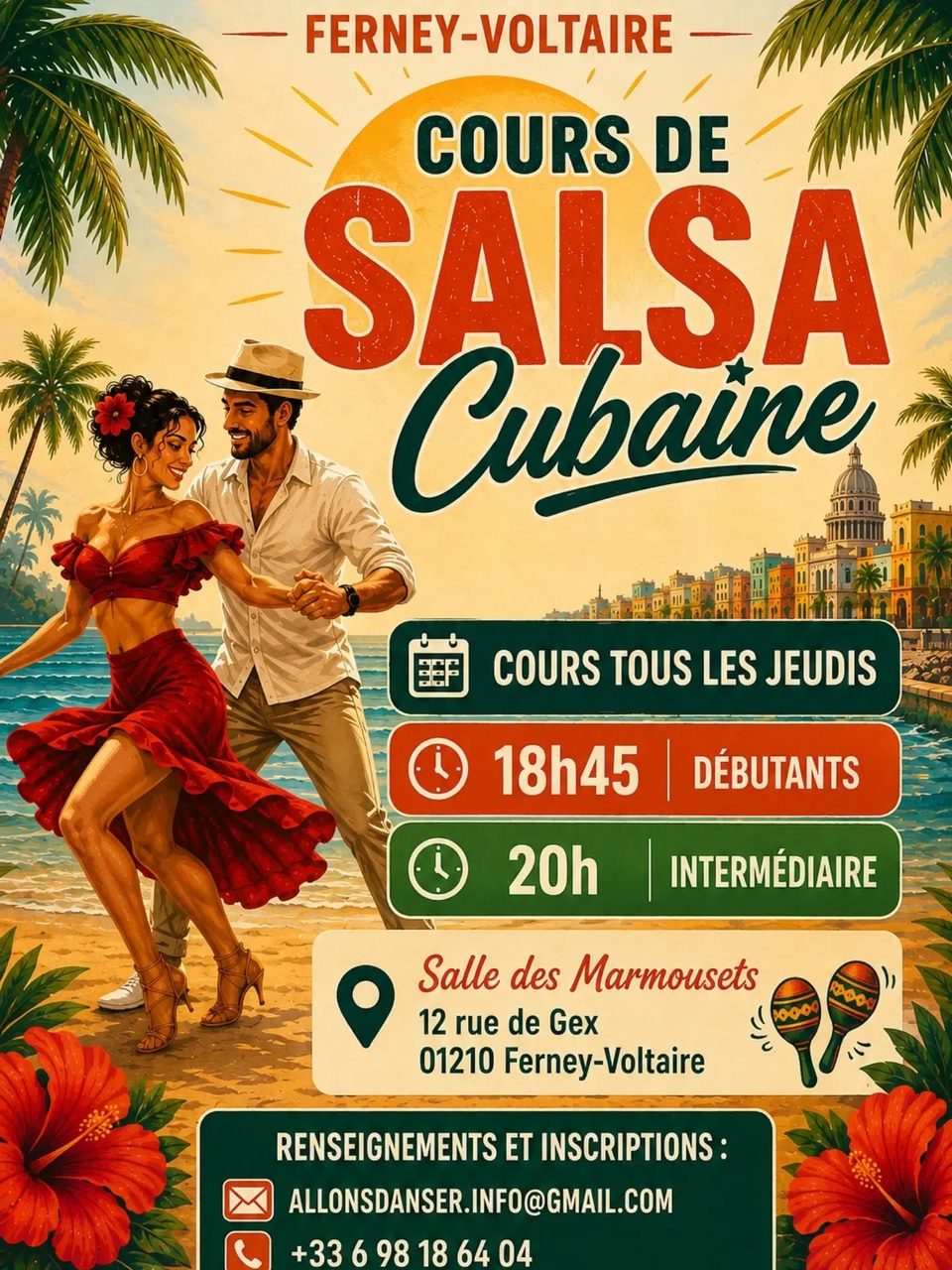 Cours de Salsa Rueda – Les Jeudis – Debutant et Intermediaire
