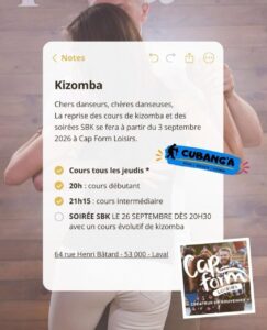 cours kizomba tous les jeudis