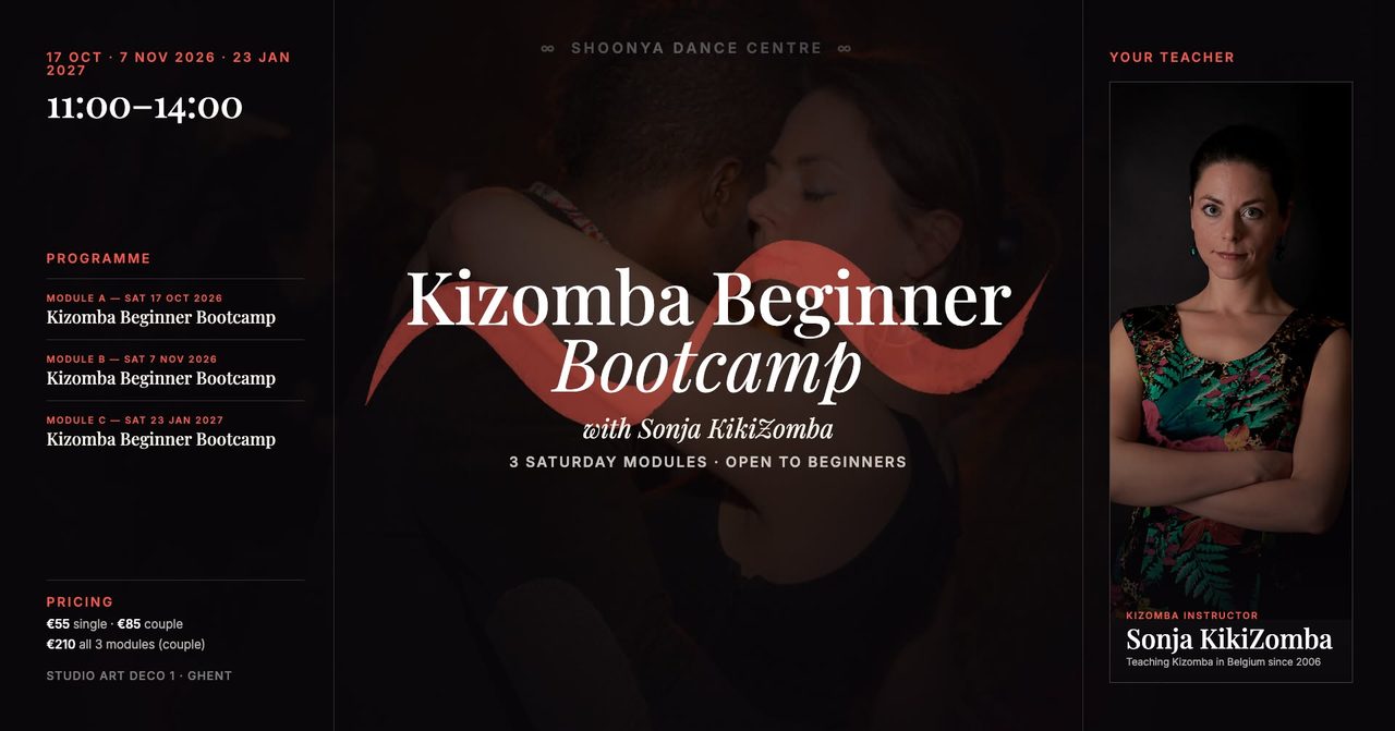 Kizomba Beginner Bootcamp Series in Shoonya/Gent