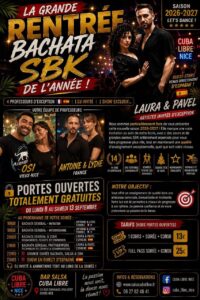 🔥 LA GRANDE SOIREE AVEC SHOW. RENTRÉE BACHATA SBK DE L&rsquo;ANNÉE A NICE ! 🔥 Mardi 15 SEPT