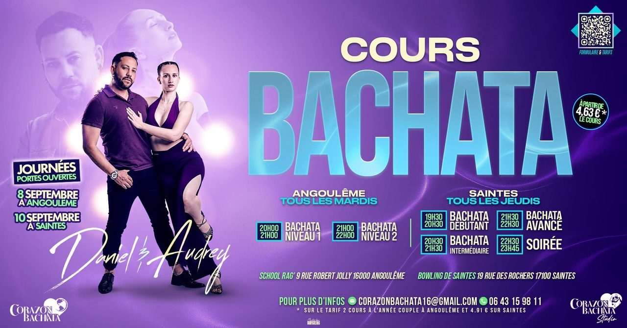 🔥 LA RENTRÉE BACHATA EST LANCÉE ! Cours d&rsquo;essai gratuits à Angoulême & Saintes