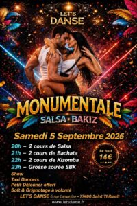 MONUMENTALE SALSA BAKIZ le Samedi 5 Septembre à Saint-Thibault 77.