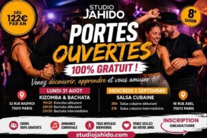🔥 Portes Ouvertes StudioJahido – KizombaBachata à Paris | 100% Gratuit@32RueBasfroi75011!!!