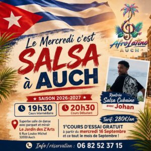 🌴 Rentrée Salsa Cubaine avec AfroLatino AUCH🌴 Saison 2026-2027