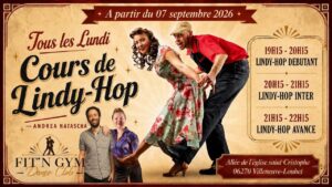 RENTREE SWING 3 COURS DE LINDY-HOP AVEC NATASCHA ET ANDREA AU FIT N GYM DANSE CLUB