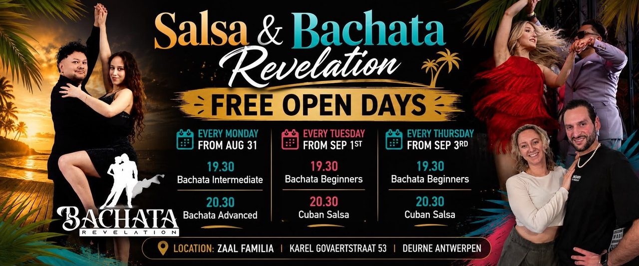 Bachata & Salsa Antwerpen every Thursday 3 sep