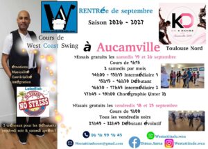 Sept 2026 Rentrée West Coast Swing à Aucamville