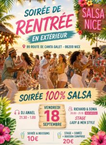 SOIRÉE DE RENTRÉE Salsa Nice / Stage lady & men style