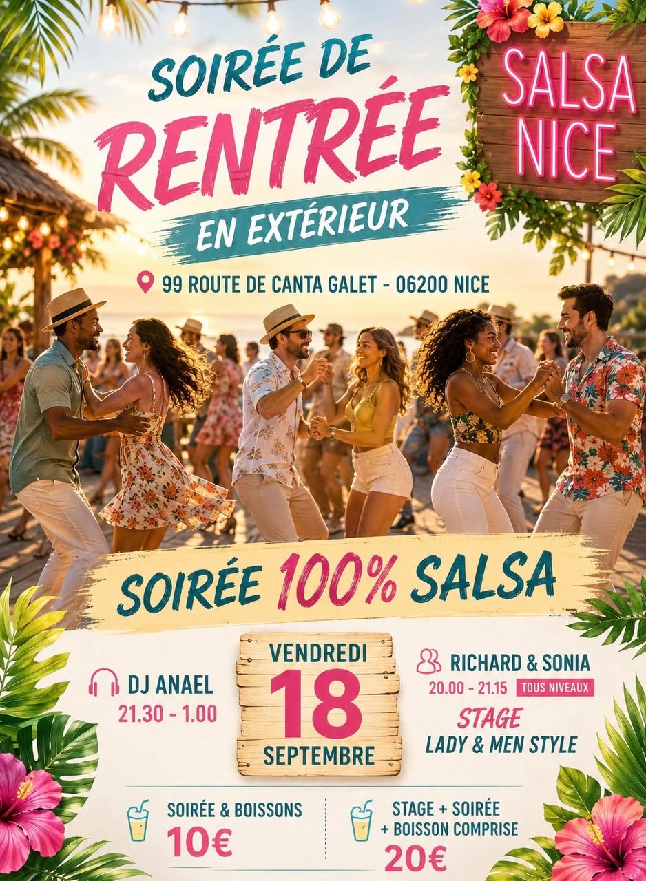 SOIRÉE DE RENTRÉE Salsa Nice / Stage lady & men style