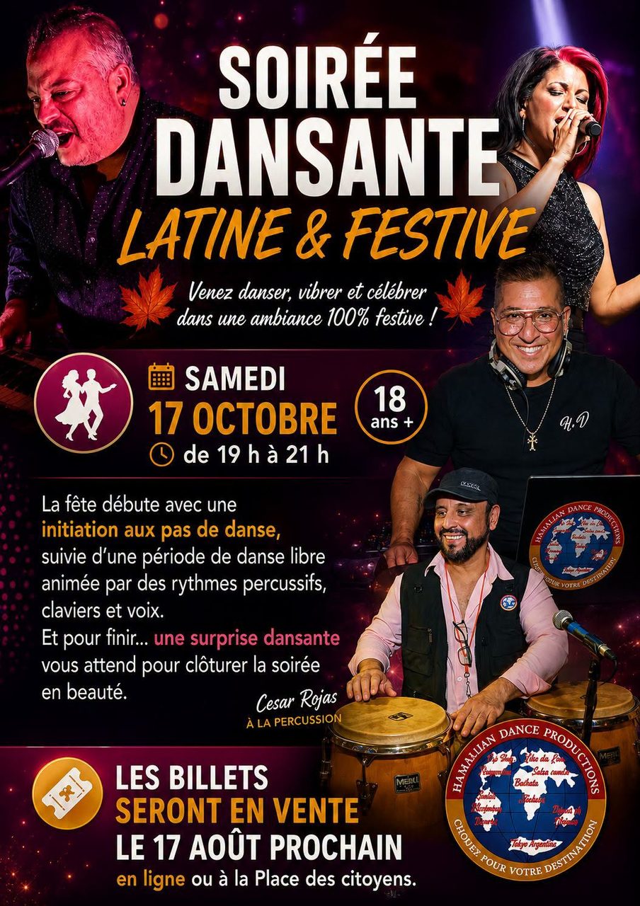 Soirée Latine Avec GROOVE TOWN et Hamaliandance (St -Adele)