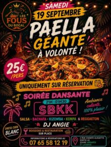 Soirée latino avec paella à volonté et soirée SBK