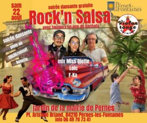 soirée Rock&rsquo;n Salsa à Pernes jardin de la mairie