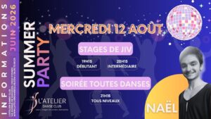 STAGES DE JIV & SOIRÉE TOUTES DANSES – SUMMER PARTY 🌸