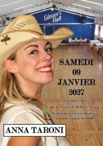 Workshops ANNA TARONI et soirée danse country, Gibson&rsquo;s Hall