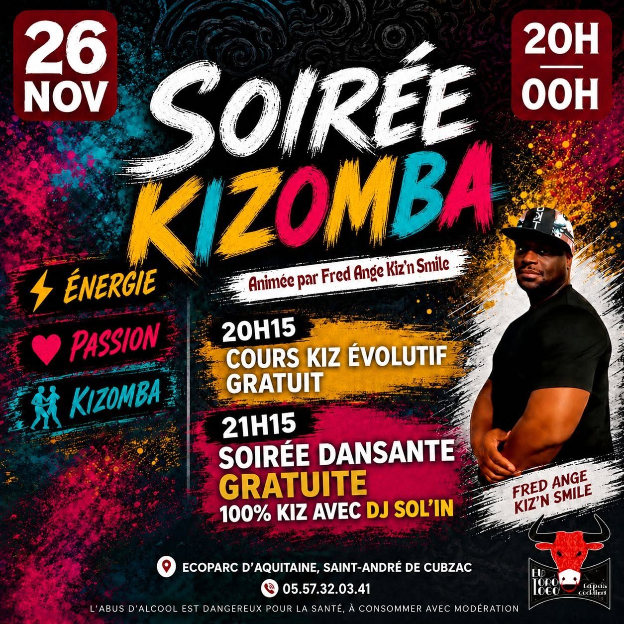 26/11 💃🏼 Baila Kizomba Afterwork – Cours & Soirée gratuits 🕺🏿