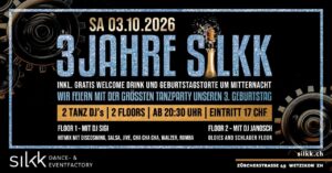 3 Year Silkk Tanz Party mit gratis Welcome Drink