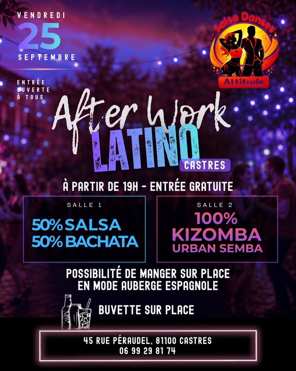 AFTERWORK LATINO de Castres l Salsa Bachata Kizomba l gratuit