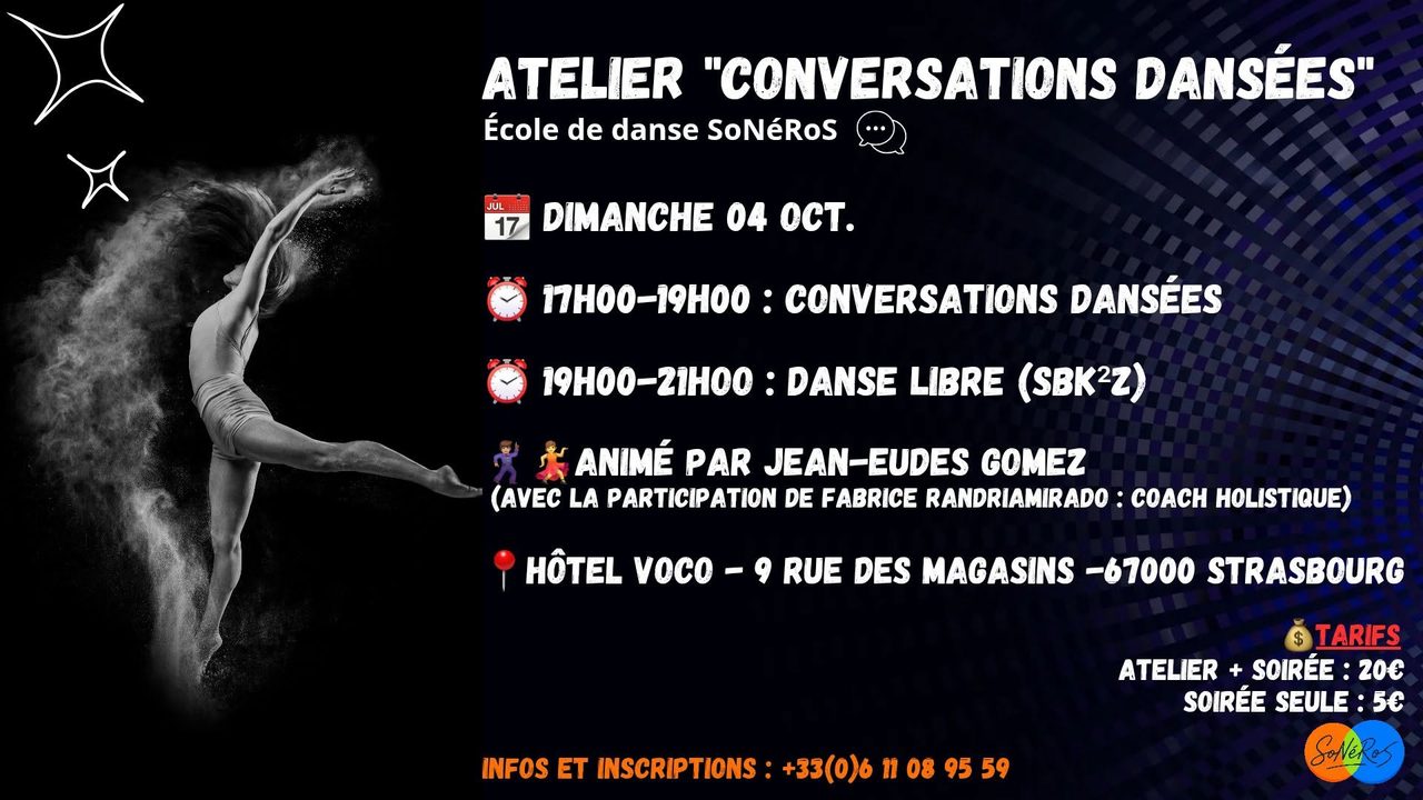 🔥ATELIER CONVERSATIONS DANSÉES🔥 | HÔTEL VOCO STRASBOURG