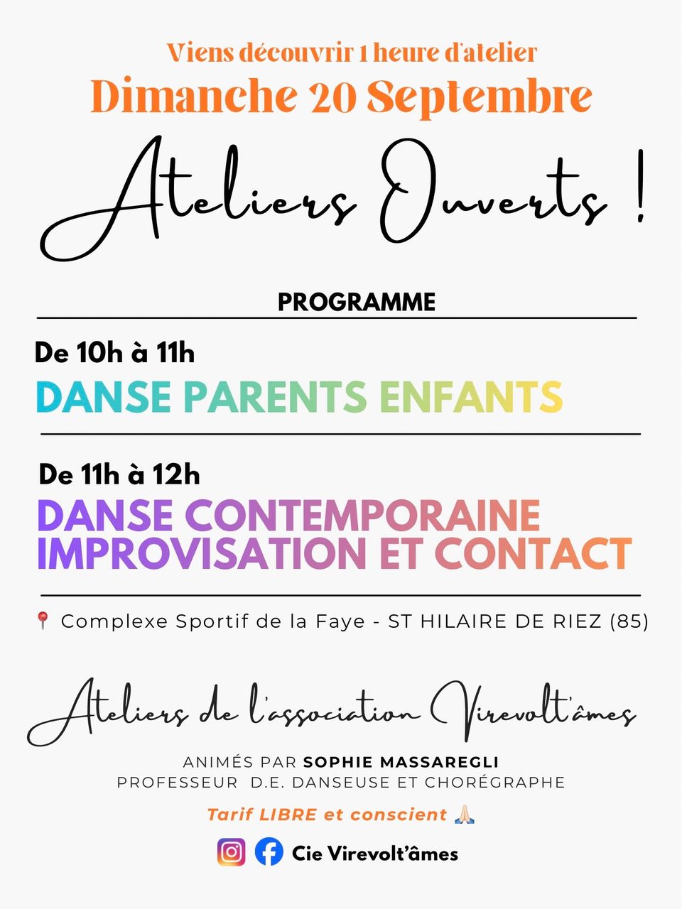 Ateliers Danse parents-enfant & Danse contemporaine Improvisation et Contact