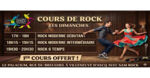 Ateliers Rock Moderne et 6 Temps (débutant à avancé) dimanche dès 17h (Palacium – Villeneuve D&rsquo;Ascq)