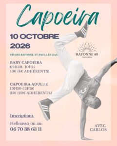 Baby Capoeira & Capoeira avec Carlos – 10 Octobre 2026