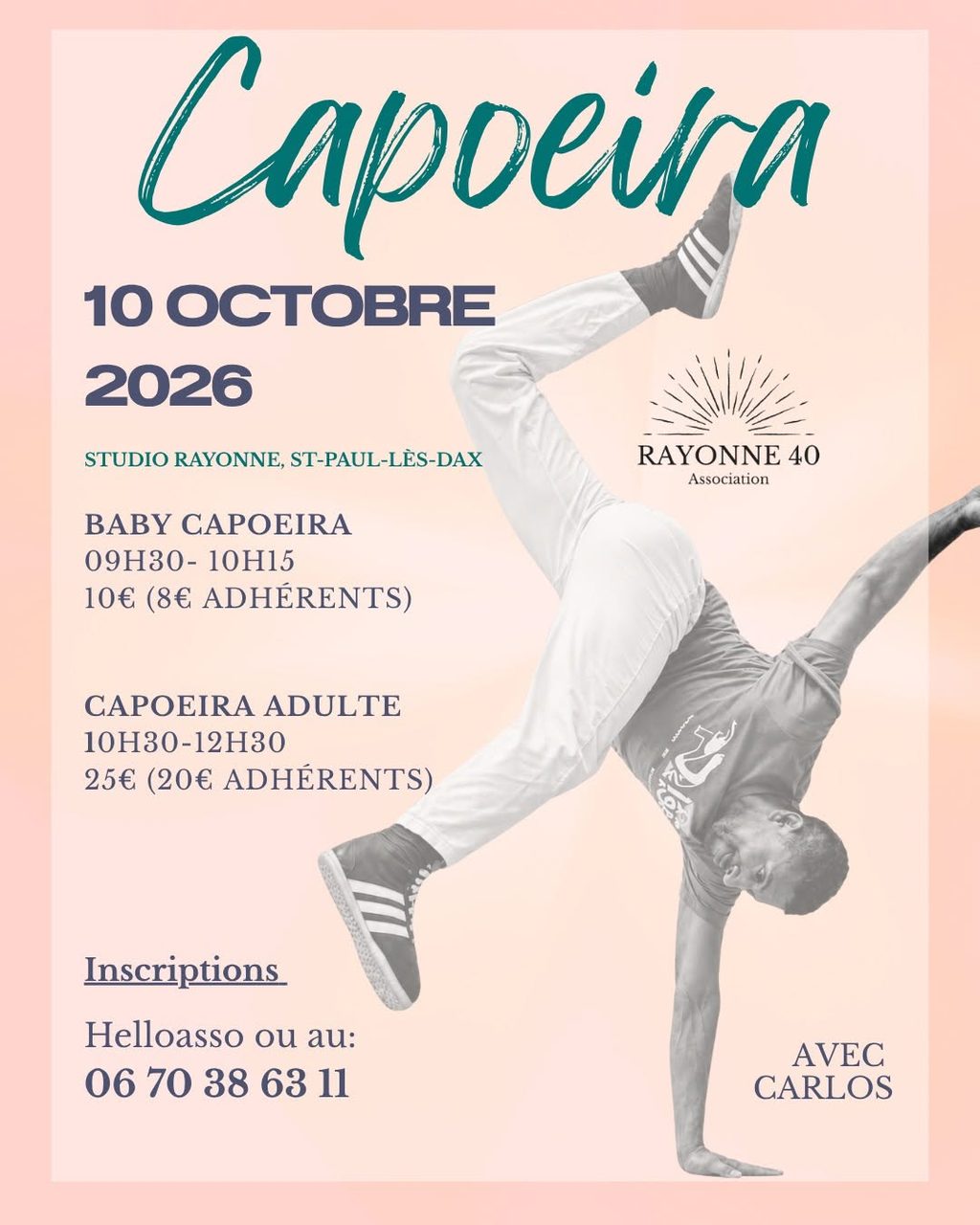 Baby Capoeira & Capoeira avec Carlos – 10 Octobre 2026