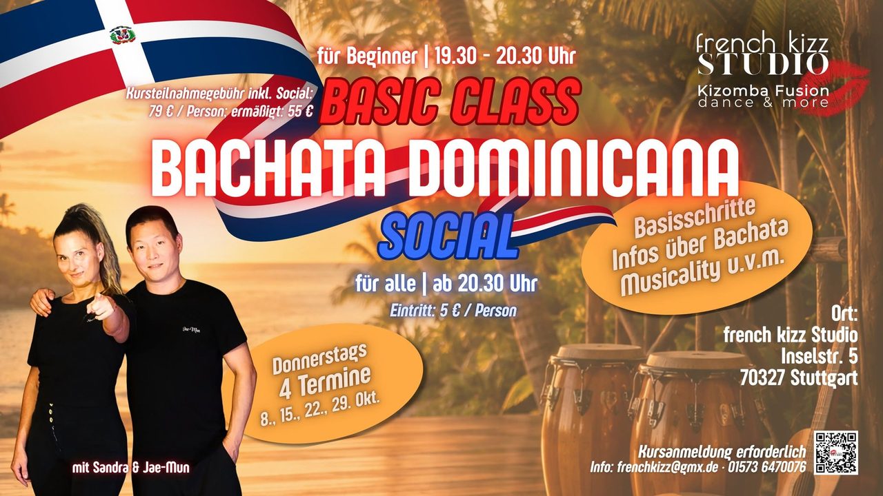Bachata Dominicana 🇩🇴 Intermediate Class + Social im french kizz💋 Studio