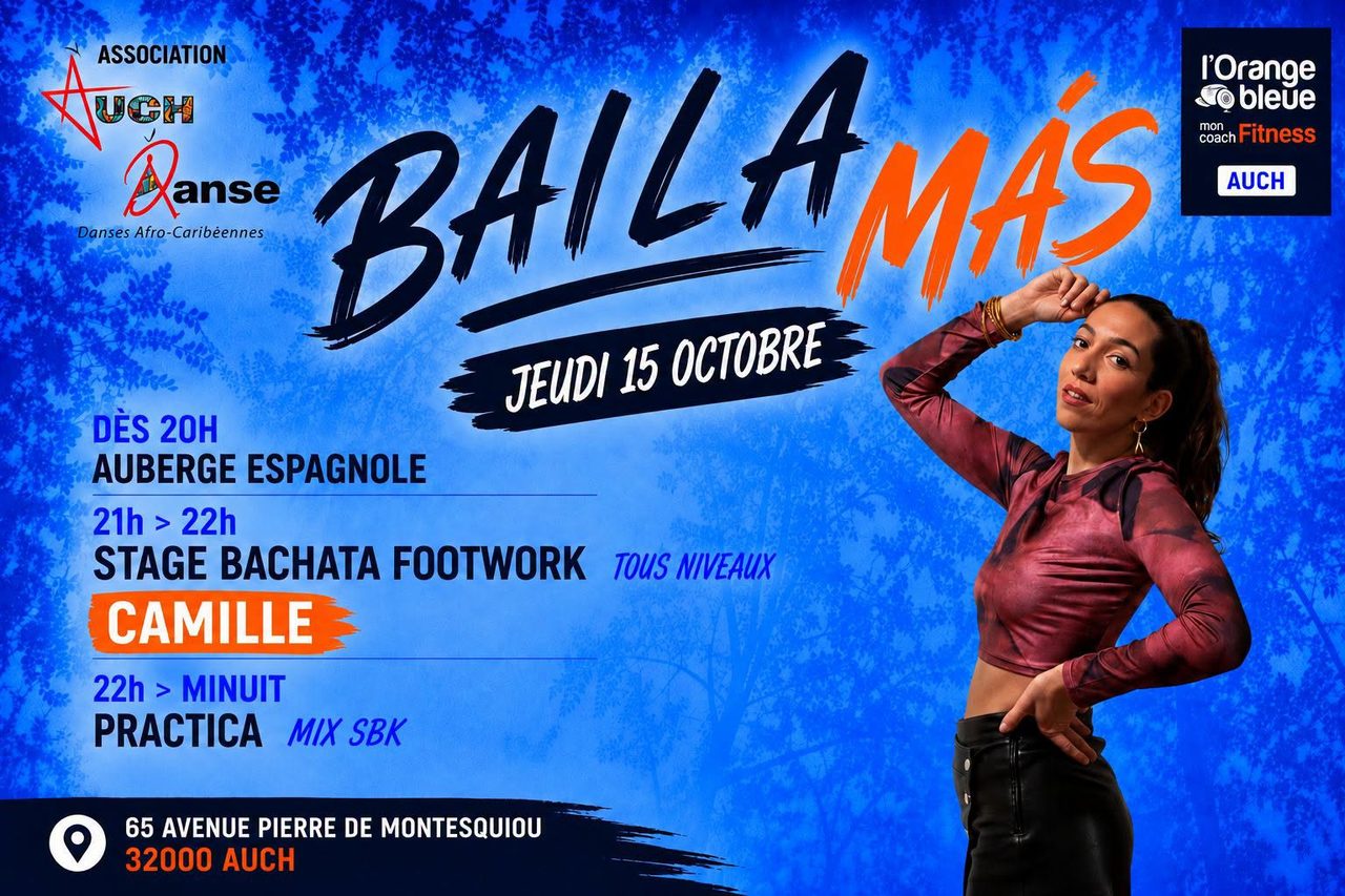 Baila Más du jeudi 15/10 – Bachata Footwork avec Camille
