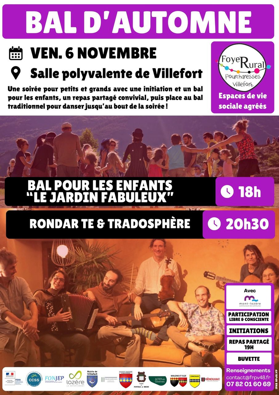 Bal d&rsquo;automne à Villefort avec Trio Kompost, Rondarte et Tradosphère