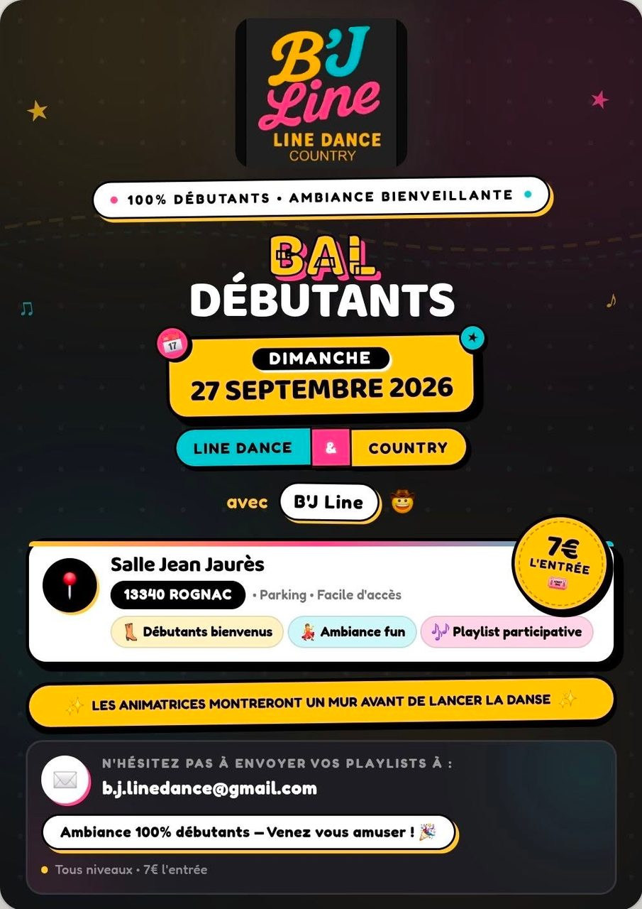 bal des debutants linedance et country avec b&rsquo;j line