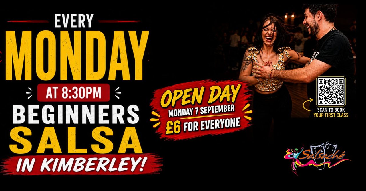 Beginners Salsa Monday ★ Open Day £6 ★ Kimberley ★ Monday 7th Sept
