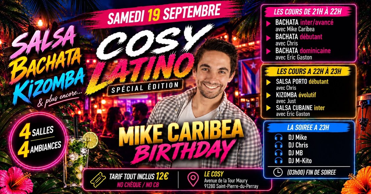 Cosy Latino Party – 19 Septembre 2026