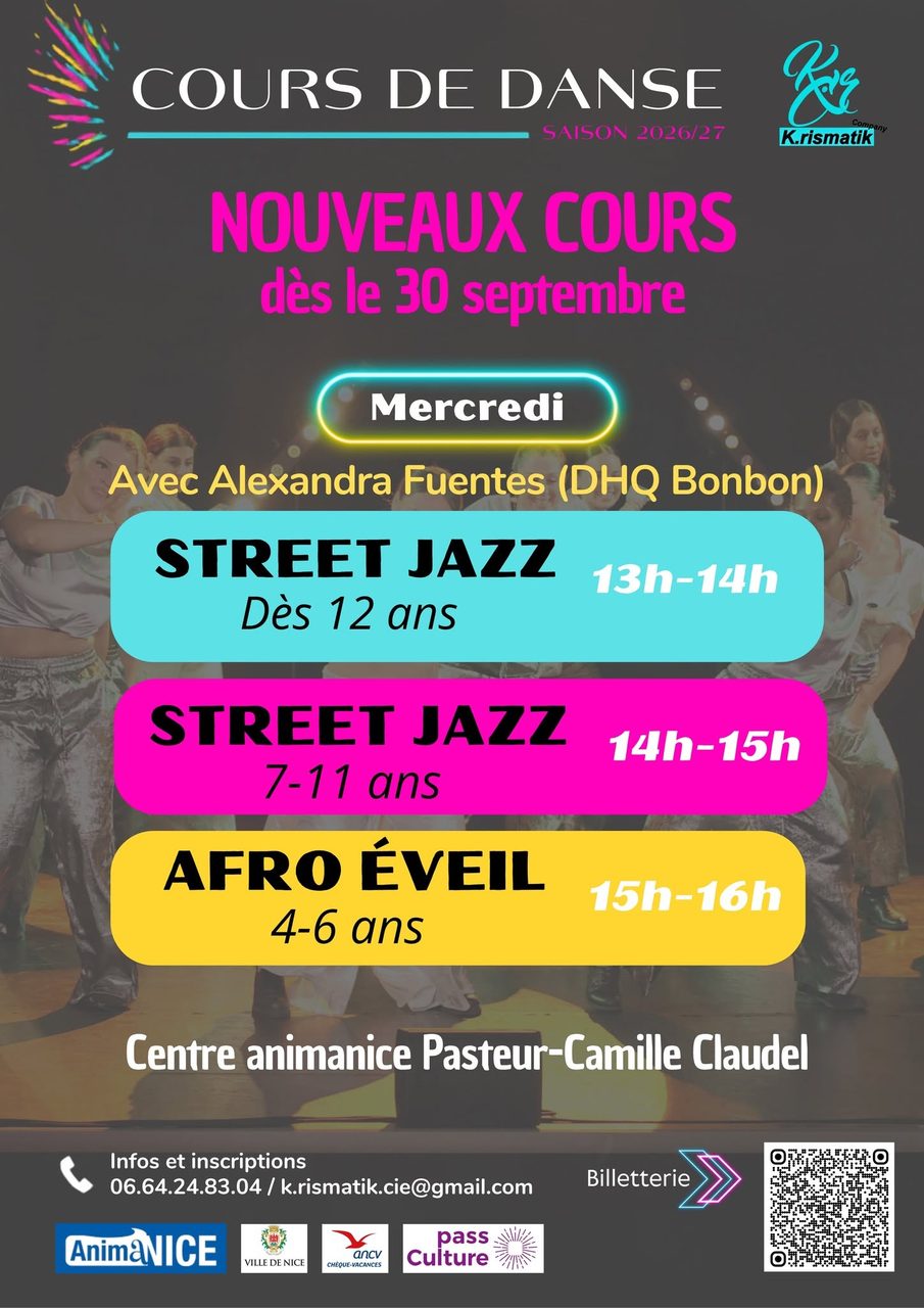 Cours de danse Street jazz / Afro éveil – Nice Pasteur