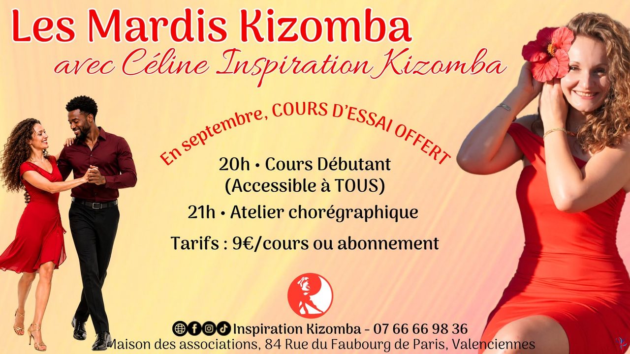 Cours de Kizomba à Valenciennes 🇦🇴 ESSAI OFFERT – Accessible à TOUS 🌺