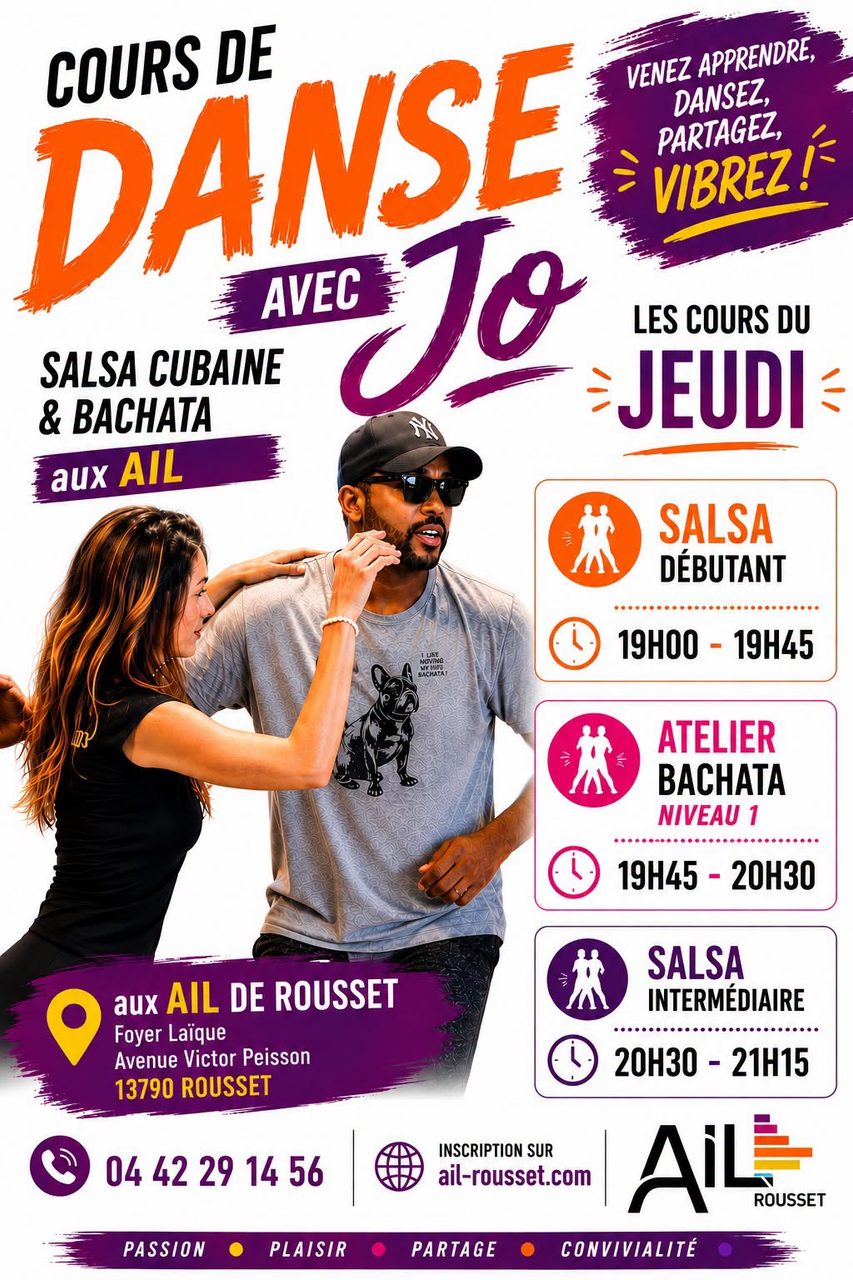 Cours de salsa & Bachata avec JO aux ail de Rousset