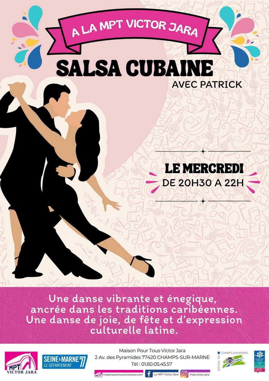 1er Cours d&rsquo;essai gratuit Salsa Cubaine avec Patrick Sole à la MPT de Champs 77420