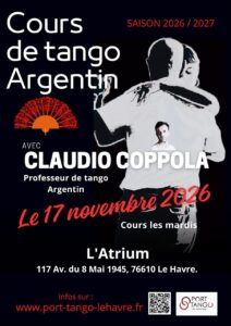 Cours de tango argentin du 17 novembre avec Claudio Coppola