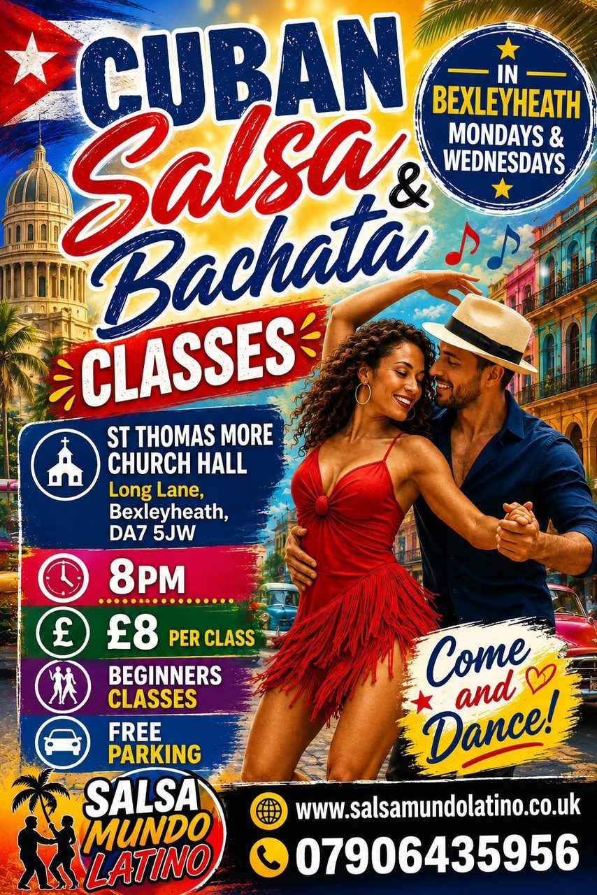 Cuban Salsa & Bachata in Bexleyheath every week