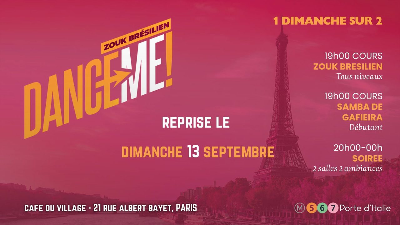 DANCE-ME ! Soirée Zouk Brésilien et Samba de Gafieira à Paris — Paris
