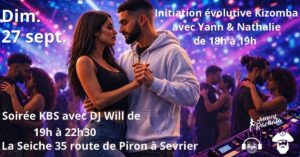 🕺 Dimanche Initiation évolutive Kizomba avec Yann & Nathalie, soirée KBS avec DJ Will💃