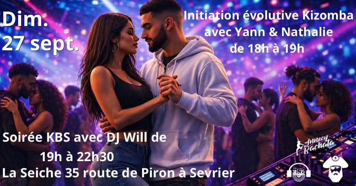 🕺 Dimanche Initiation évolutive Kizomba avec Yann & Nathalie, soirée KBS avec DJ Will💃