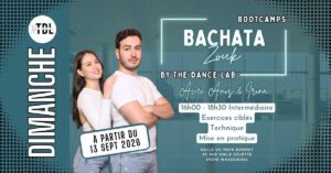 DIMANCHE – MOUVAUX – BOOTCAMPS BACHATAZOUK avec Anis et Irina (The Dance Lab)