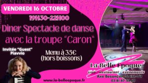 Diner spectacle Show de danse avec la Troupe  » Caron »