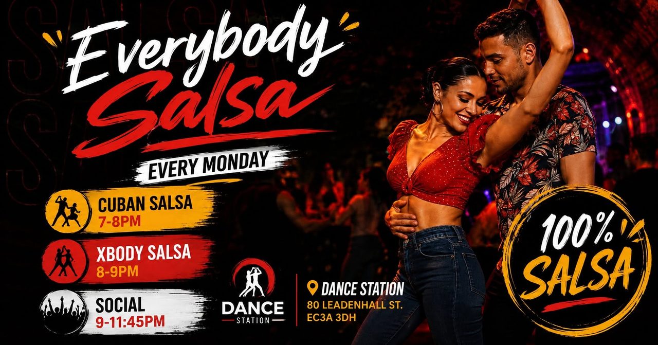 EVERYBODY SALSA – MONDAYS – 7:30PM TILL 11:45PM