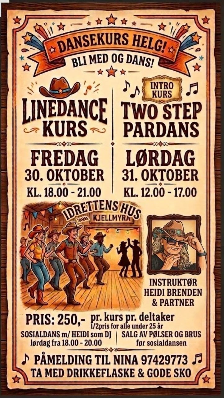 HELGEKURS I TWO STEP PARDANS OG COUNTRY LINE DANCE